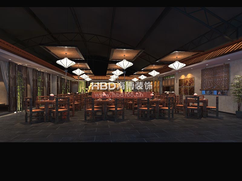 素雅齋堂茶樓裝修設(shè)計(jì) 大廳