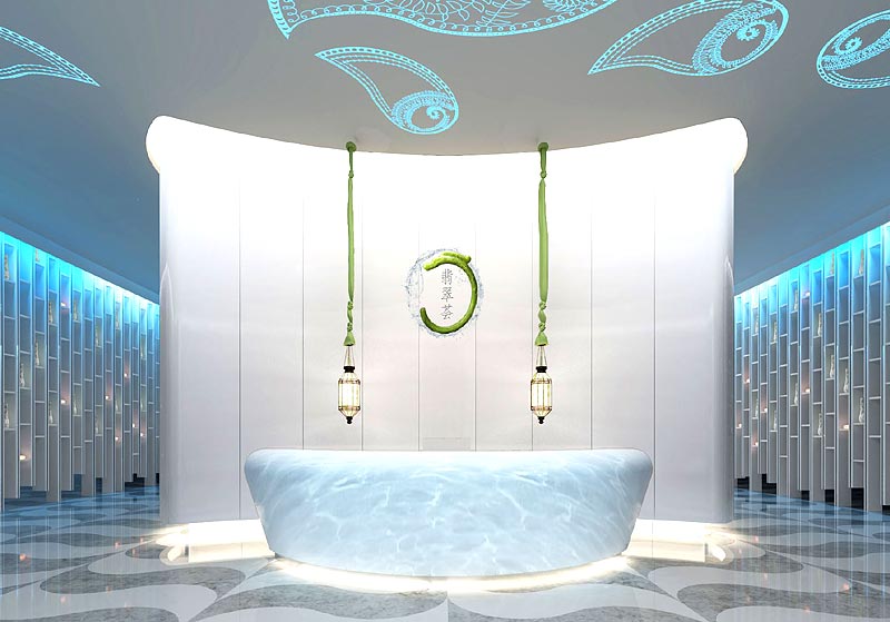 翡翠薈SPA會所裝修設(shè)計(jì) 前臺效果 翡翠薈SPA會所裝修設(shè)計(jì) 前臺效果